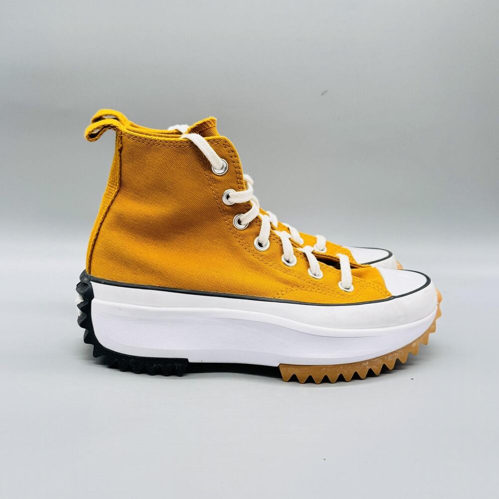 Converse Women's Platform Run Star Hike High Top Sneakers in Mustard Yellow